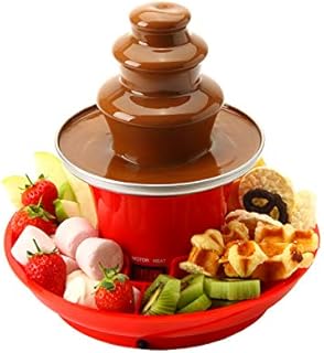 Global Gourmet Chocolate Fountain Mini Fondue Set with Party Serving Tray Included | Electric 3-Tier Machine with Hot Melting Pot Base | Keep Warm Function