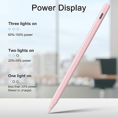 Image of DIGIROOT iPad Pencil NO.1 Sales in US&EU,13 Mins Fast Charge Stylus Pen for iPad with Palm Rejection for 2018-2025 iPad Air 3 /4 /5 /M2 /M3, iPad mini 5 /6, iPad 6 /7 /8 /9 /10 /11, iPad Pro 11 inch,12.9 inch&M4, Pink