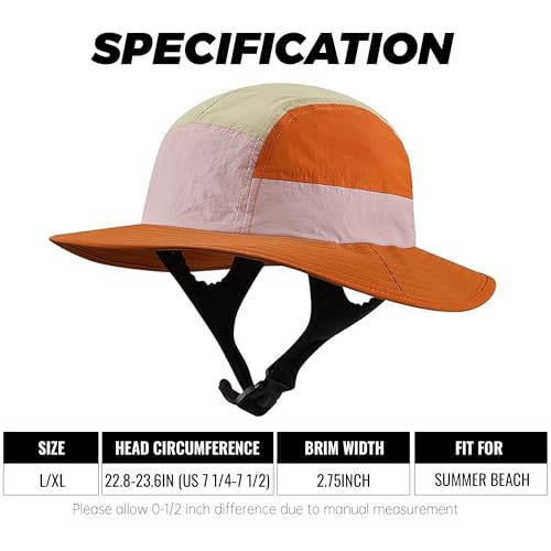Image of CLAPE Surf Bucket Hat with Strap Waterproof Sun UPF 50+ Bucket Hat Packable Brimmed Boonie for Women Men
