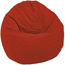 Bean Products Comfy Bean Small Cotton Bean Bag Chair | Filled w/Polystyrene Beads & CertiPUR Foam | 31L x 33W x 20H | 15lbs | Perfect for Adults, Teens & Kids | Available in 2 Sizes | Red