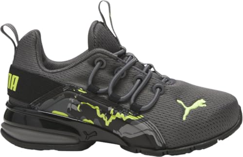 PUMA - Kids Axelion Mesh Seismic Camo Shoes, Color Cool Dark Gray/Electric Lime, Size: 12 M US Little Kid3