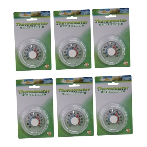 6 Pcs Garden Thermometer Window Thermometer Temperature Gauge Pool Wooden Thermometer Vertical Thermometer Water Suction Cup Outdoor Thermometer Indoor Thermometer Wall Monitor