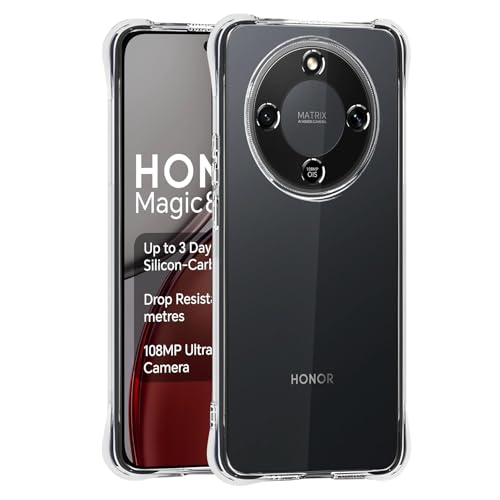 Totill Compatible For Honor Magic 8 Lite Case Crystal Clear Honor Magic 8 Lite Mobile Phone Cover Soft TPU Protective funda Ultra [thin Slim Fit] Smartphone Coque For Phone Hülle-Transparent