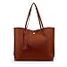 OCT17 Women Tote Bag - Tassels Faux Leather Shoulder Handbags, Fashion Ladies Purses Satchel Messenger Bags (Brown)