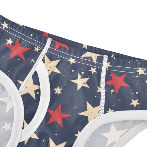GuoChe Toddler Boys Training Underwear Pure Cotton Red White and Blue Stars in Sizes 2T,3T, 4T, 5T, 6Y and 8Y4