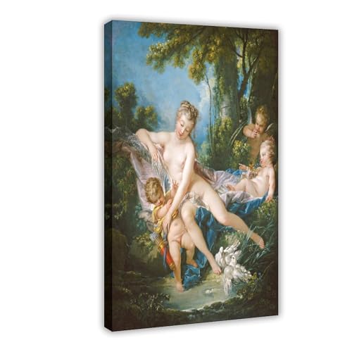 Impression sur toile avec cadre à suspendre œuvre Francois Boucher haut de gamme