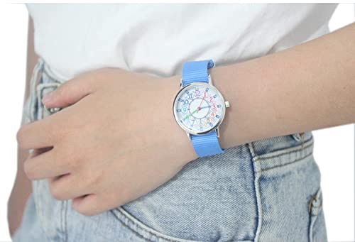 Bigbangbang Kids Analog Watch， Learning Time Watch, First Watch Soft Cloth Strap,Read time Study Time Todder Watch,Kindergarten Learn Time Watches,Pink Girl Watch， Girls Ages 7-10…3