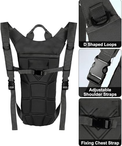 Image of 3L Tactical Hydration Backpack with Pre-Installed Removable Water Bladder, Hydration Bag, Ergonomic Lightweight Design for Hiking, Cycling, Outdoor Adventures