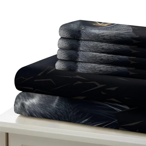 Parure de lit chat 3D durable avec housse de couette double zippée - 6
