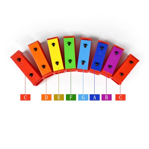 ENNBOM 8 Notes Chromatic Xylophone Glockenspiel Resonator Bells with Yellow Case - Thumbnail 3