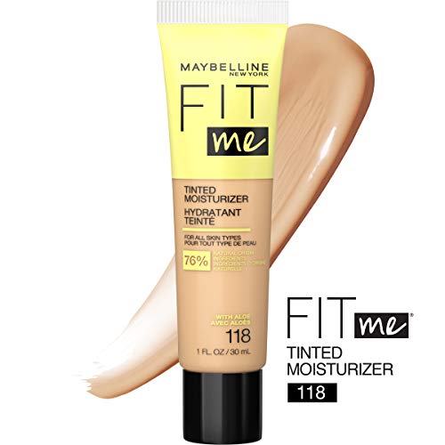 Maybelline Fit Me Tinted Moisturizer, Natural Coverage, Face Makeup, 118, 1 Count #TOP1