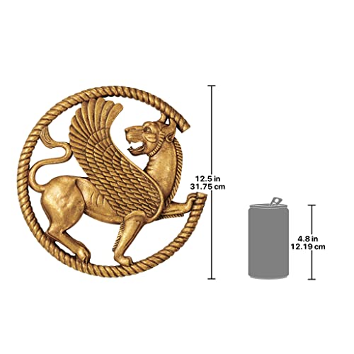 Design Toscano Escultura de parede Griffin persa, ouro antigo, 31,7 x 31,7 cm
