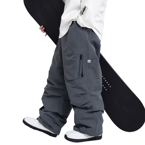 SNOWVERB Womens Mens Baggy Ski Insulated Pants Waterproof Cargo Snow Pants...