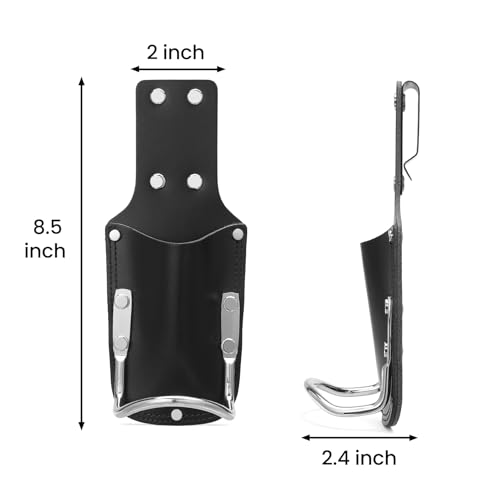 Image of Hammer Holder,Hammer Holder for Belt,Tool Holder Pliers Holster Knife Holster, Hammer Holster Made with Genuine Leather and Heavy-Duty Steel,for Construction Electrician Carpentry Garden Pruning.