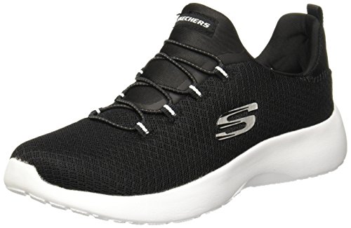 Skechers Dynamight Womens Slip On Sneakers Black/White 6.5