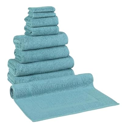 XFZJCHAP Klassisches Handtuch-Set aus schnell trocknendem Badetuch und Badematte aus Baumwolle