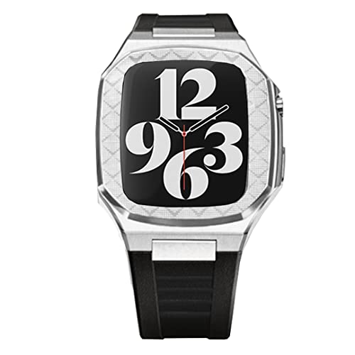 Carcasa de acero inoxidable VELORE y correa metálica premium para Apple Watch de 45mm y 44mm