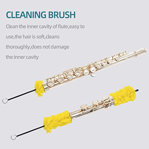 Zby 8 Pcs Flute Cleaning & Care Kit, Clarinet Cleaning Kit, Flute Care Cleaning Kit Includes Cotton Flute Cleaning Brush, Thick Flute Cleaning Cloth, Flute Cleaning Rod, Swab, Cork Grease, Dust Brush #TOP2
