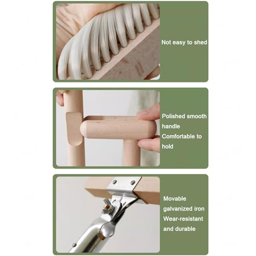 Kehrschaufel- und Besenset Kombination aus Besen und Kehrschaufel mit Langem Stiel aus Buchenholz für Den Einsatz in Der Lobby, Im Boden, Im Hof, in Der Küche, Im Büro, zu Hause, Im Büro,B – Bild 7