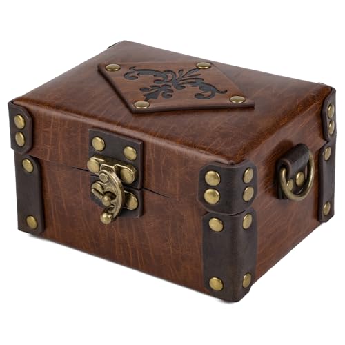 HiiFeuer Medieval Faux Leather Alchemy Box with 12 Cork Potion Vials, Fantasy Portable Crossbody Bag Jewelry Dnd Dice Holder (Brown A) - Image 7