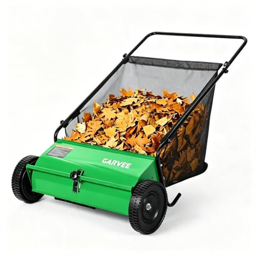 Image of Garvee 26 Inch Push Lawn Sweeper, 7 Cu. ft Grass Cutter Yard Sweeper