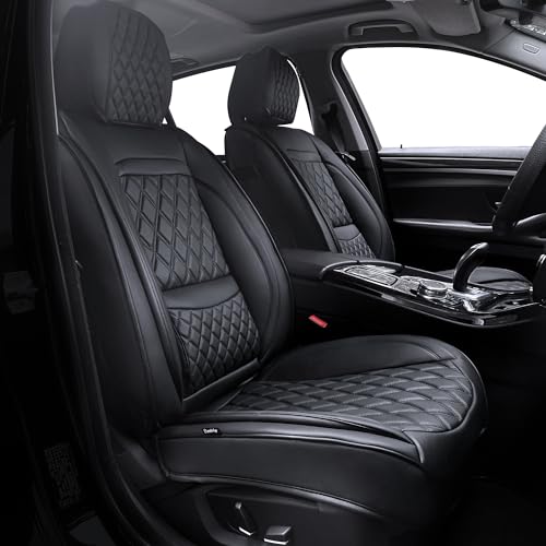 Elantrip Luxury Car Seat Cover with Diamond Design, Leather Car