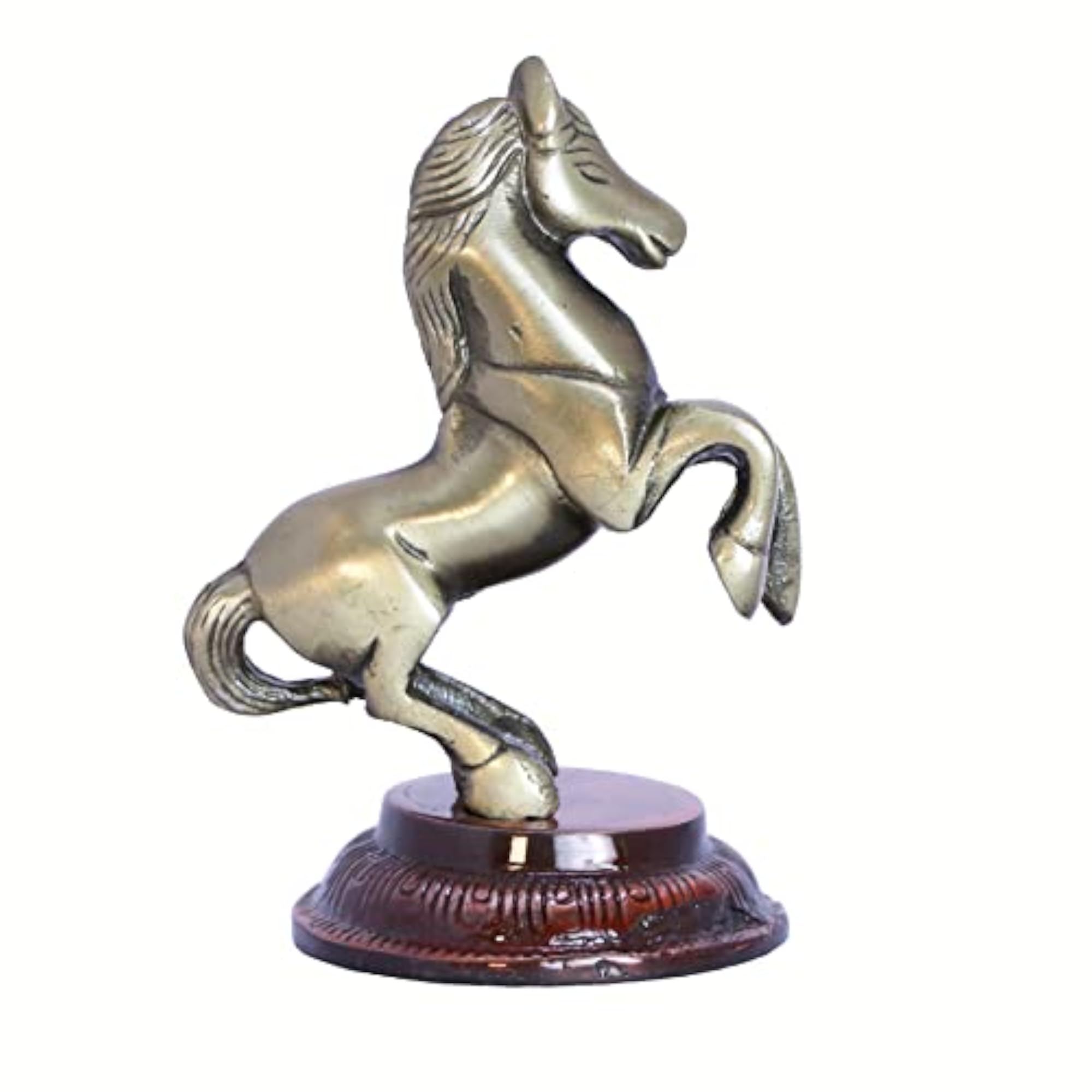 Jumping Horse Metal Statue, Wealth Table Top Figurine
