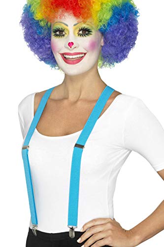 Smiffys Bretelle da Clown, Blu per Adulti, Taglia