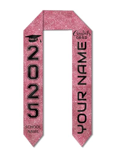 Custom Graduation Stoles with Photo Personalized Congratulation Gifts Class of 2025 Graduation Sash for University