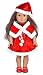 Ebuddy 3pc Christmas Red Color Including Hat Shawl Dresses Outsuits Fits 18 Inch Girl Dolls