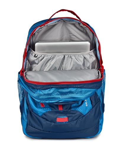 Image of JanSport Odyssey 38L Laptop & Hiking Backpack, Fits 15 inch Laptop or 3 L Hydration Bladder, Navy, Tuck-Away Hip Belt, Dual Main Compartments, Ergonomic Padding, College & Travel Daypack