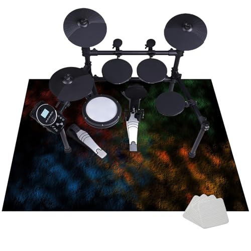 JaevKwzy Alfombras Acusticas Alfombra para Bateria Electronica Alfombra bateria batería Tambor Alfombra Alfombrilla insonorizada 140 x 120 cm Alfombras para Bombo Caja Alfombrillas Antideslizantes