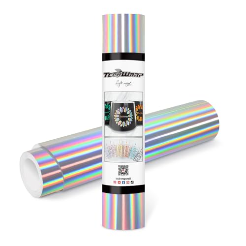 TECKWRAP Glossy Holographic Silver Chrome Vinyl 12" x 10ft