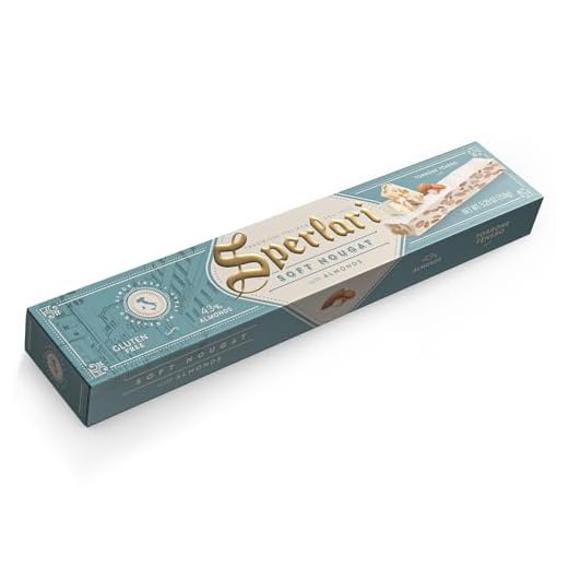 Sperlari Torrone Traditional Italian Candy - Gourmet Soft Nougat With Honey, Vanilla & Crunchy Sliced Almonds - Full Size Imported European Candy Bar - Holiday Dessert - 150 gr / 5.29 oz (Pack of 1)