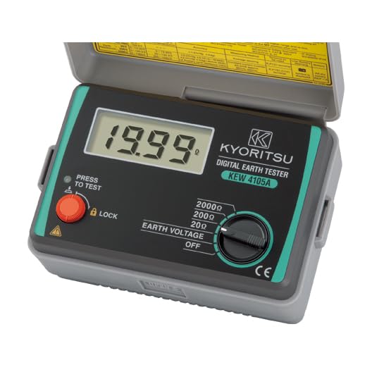 Kyoritsu KEW 4105A – Kompaktes Erdungsprüfgerät mit 3- & 2-Pol-Messung, IP54, bis 2000 Ω, AC-Spannungsmessung, CAT III 300 V