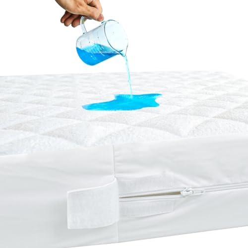 Zippered Mini Crib Mattress Protector,Waterproof Playard