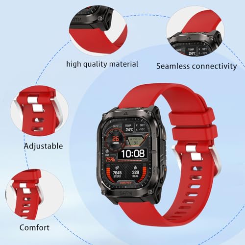Correa para Smartwatch KOSPET Tank M4C de silicona roja miniatura 2