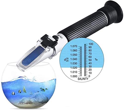 Abuycs Salinity Refractometer For Seawater And Marine Fishkeeping Aquarium, Saltwater Tester Hydrometer, Dual Sacle 0-100Ppt & 1.000-1.070 Specific Gravity With Atc Automatic Temperature Compensation #TOP1