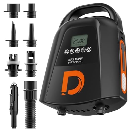 Dskeuzeew Rechargeable Paddle Board Pump - 9000mAh Electric SUP Air Pump 20PSI High Pressure with Dual Stage Inflation, Deflation, Auto-Off, Portable Air Pump for Inflatables Paddle Boards, Boats