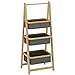 sogesfurniture Bambus Standregal Badregal klappbar, freistehendes Aufbewahrungsregal Lagerregal mit 3 Stoffkörbe, für Badezimmer, Schlafzimmer, Wohnbereich, Küche, BHEU-ZJSJ-LR01BB