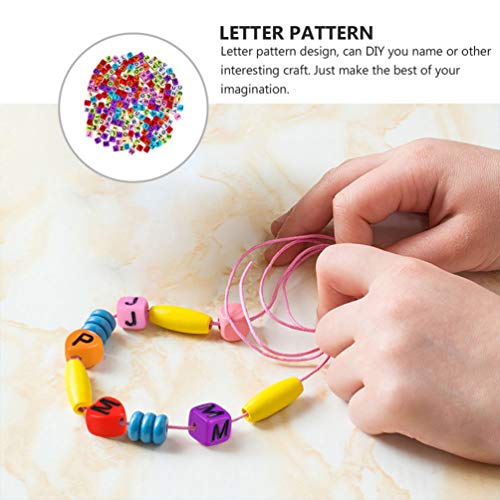 Toyvian 800 Unidades de Contas AcrÃ­licas de Letras Em Forma de Cubo Contas de Alfabeto Abc Contas d