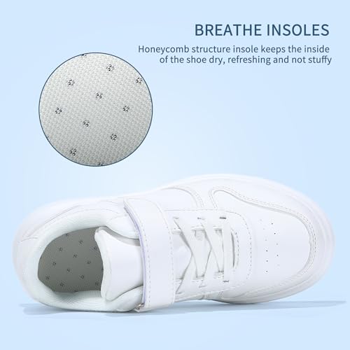 Kids Boys Girls Sneakers Hook & Loop Tennis Breathable Lightweight Toddler Shoes for Sport Outdoor Walking4