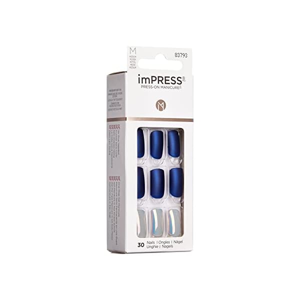 KISS imPRESS Press-On Manicure, Daydream, mittellang, quadratisch, mit PureFit Technologie, enthält Reinigungspad, Mini…