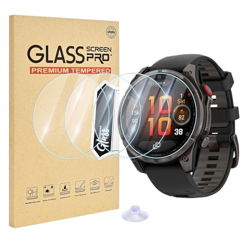 Image of 4 Pack Compatible for Garmin Fenix 8 Pro 47mm Screen Protector, HD Clear 9H Tempered Glass Protective Film for Fenix 8 Pro Amoled 47mm Watch Screen Protector, Anti-scratch & Sensitive Touch