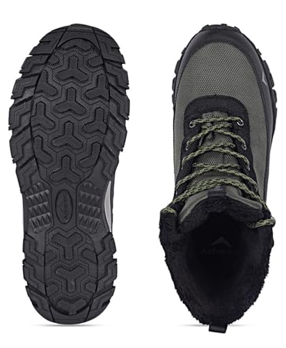 Image of Men's Waterproof Hiking Shoes | Warm Mountain Shoes | High Ankle | Suitable For -5C to -10C | ET1101 | Green