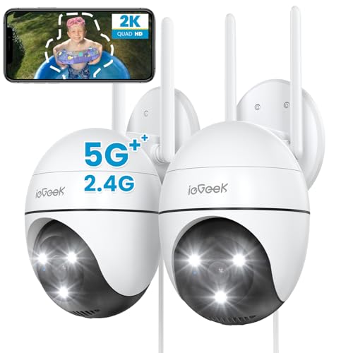 ieGeek 2.4G/5GHz PTZ Security Camera Outdoor, 2K Dual-Band WiFi C...