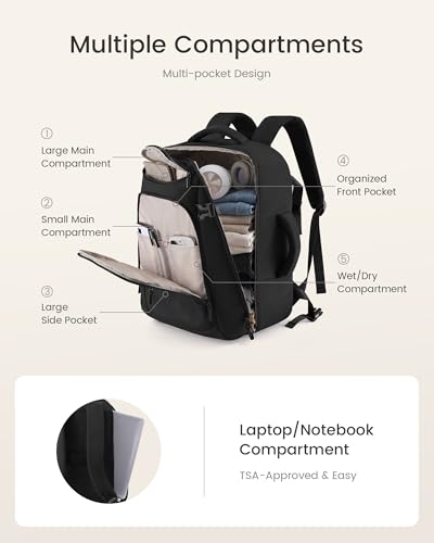 Image of LOVEVOOK 40L Travel Backpack for Women & Men, Airline Approved Carry On Bag