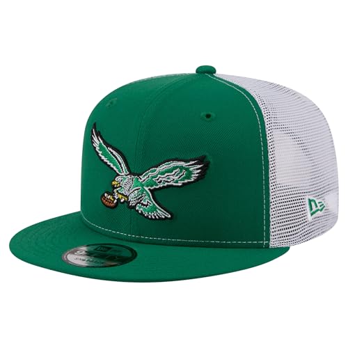 New Era Mens Kelly Green Philadelphia Eagles Core Team 9FIFTY Trucker Snapback Hat