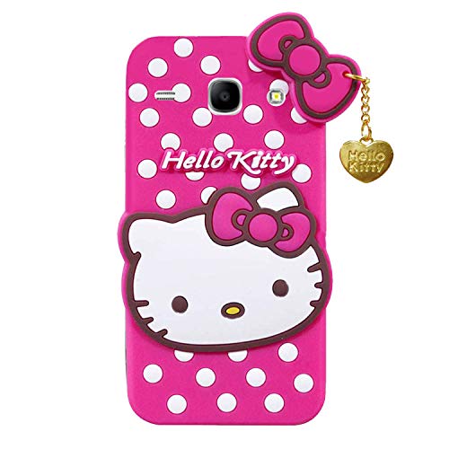 Image of Unirock Hello Kitty Back Case Cover for Samsung Galaxy Core GT-I8262| 3D Cute Hello Kitty Case |Soft Silicone Rubber Back Cover with Pendant Kitty Cover for Samsung Galaxy Core GT-I8262 (Pink)