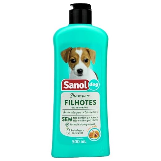 Sanol Dog Shampoo De Pêlos Para Cães E Gatos Filhotes 500 Ml Verde